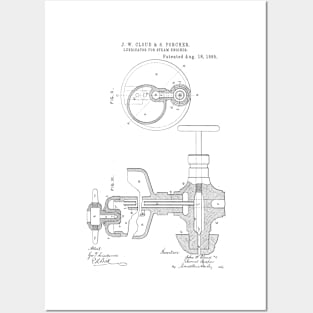 Lubricator for Steam Engine Vintage Patent Hand Drawing Posters and Art